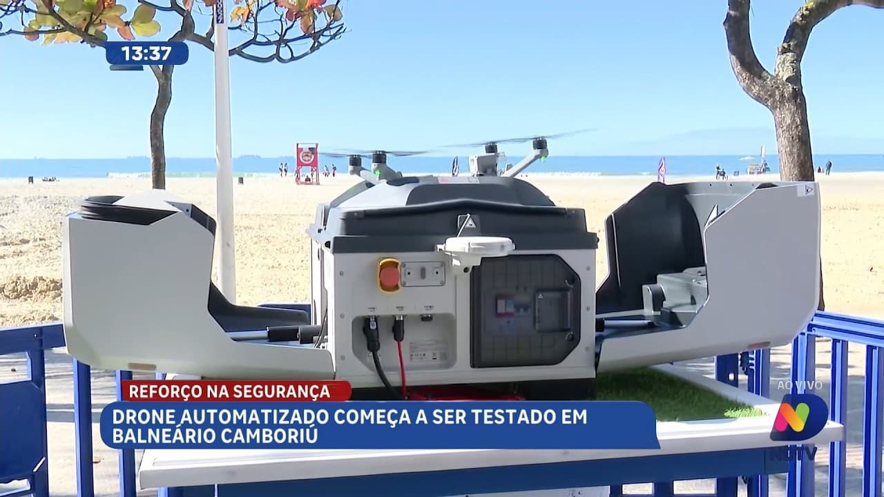 Balneário Camboriú testa drone automatizado para reforçar a segurança pública