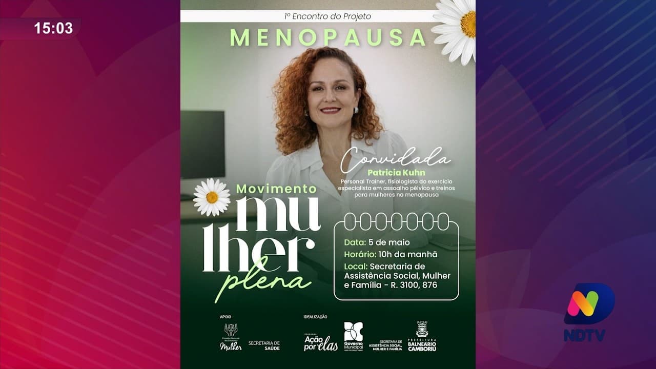 Balneário Camboriú lança projeto sobre menopausa nesta terça