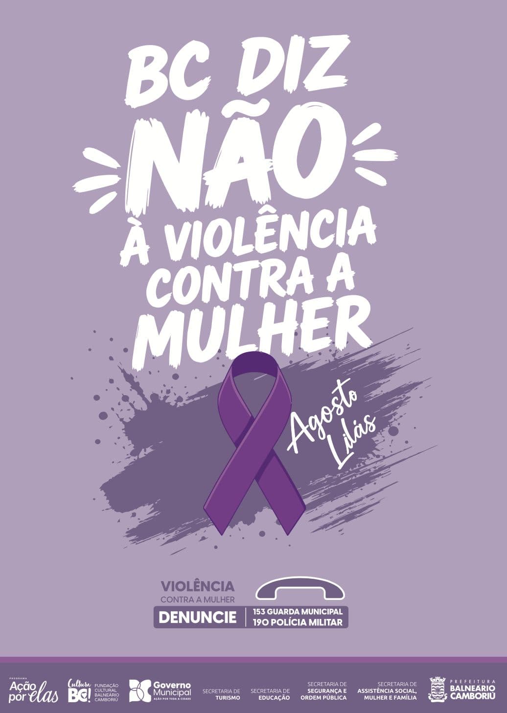 Balneário Camboriú inicia campanha "Agosto Lilás" contra a violência à mulher com programação diversificada